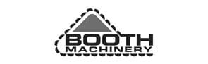 Logo of Booth Machinery featuring a triangle above the text 