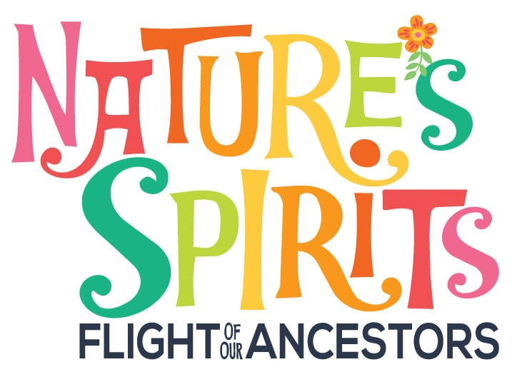Colorful logo for Natures Spirits with playful font and flower accents.
